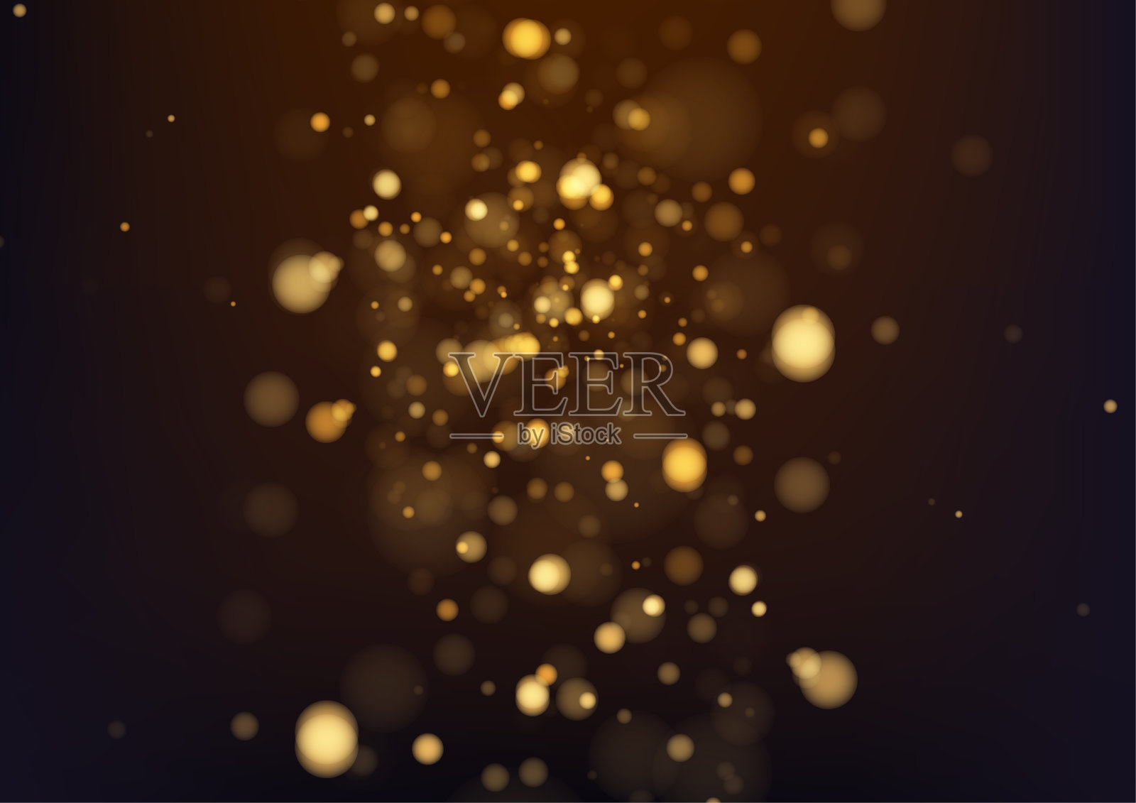 金色闪烁的纹理与背景上的散景隔离。粒子颜色以示庆祝。金色爆炸的五彩纸屑设计。矢量图插画图片素材