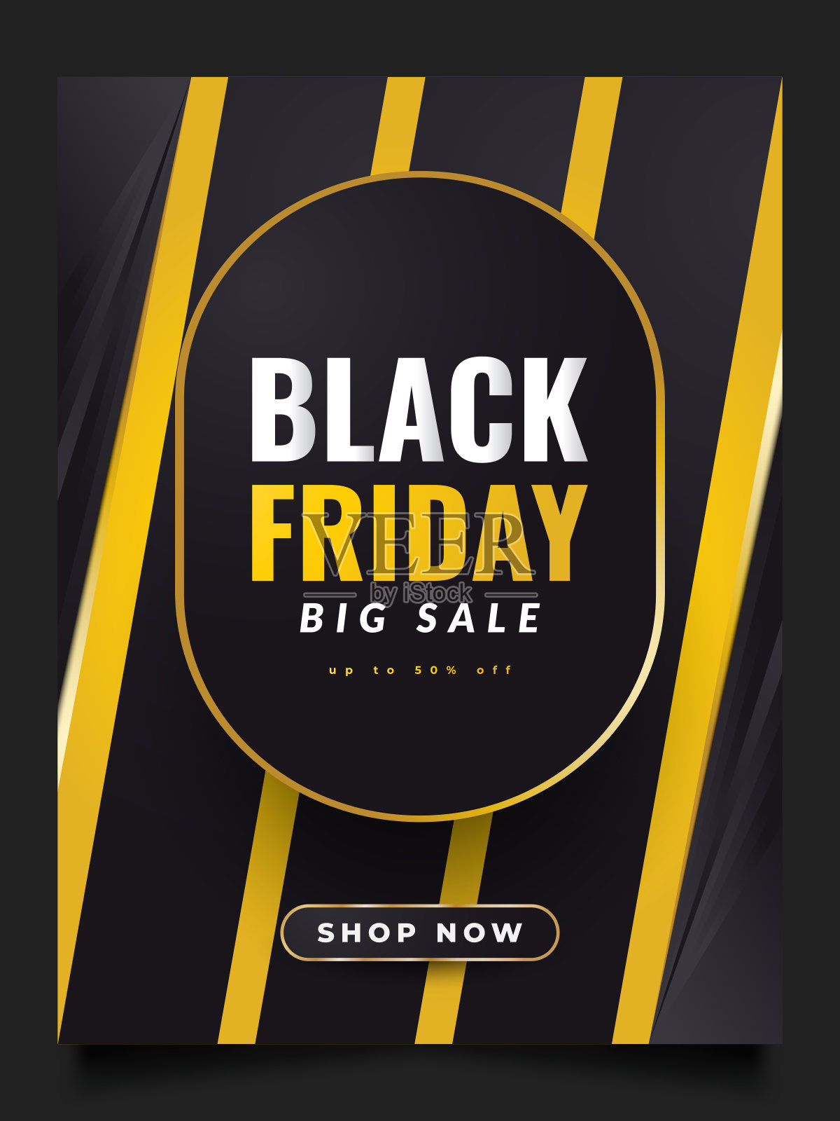 黑色星期五销售横幅或海报模板。黑色星期五销售铭文设计模板插画图片素材