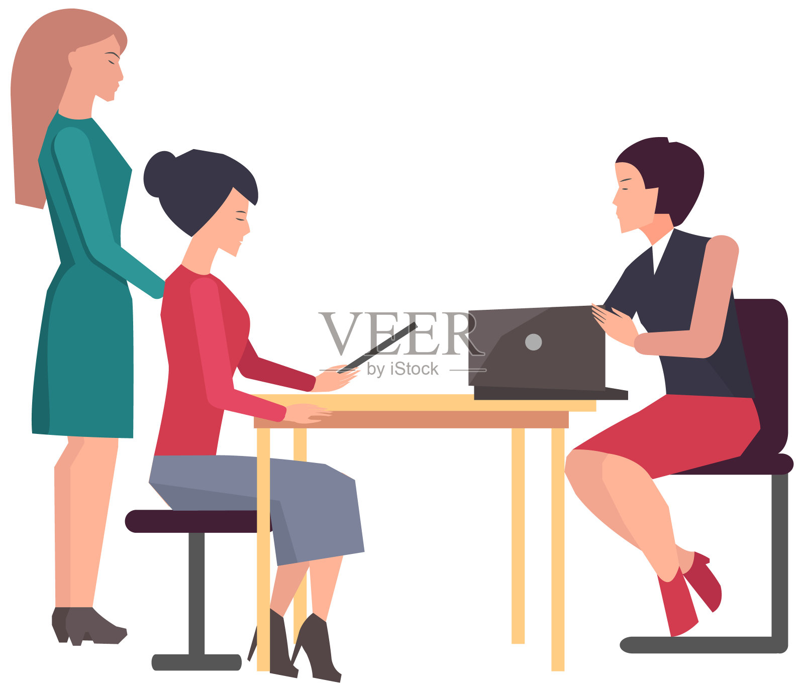 开会讨论启动项目，商业计划。同事们讨论创业工作插画图片素材