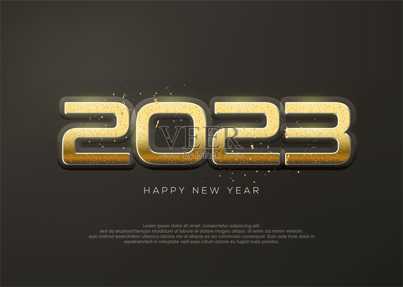 金字2023，恭贺新禧，共庆2023年。插画图片素材