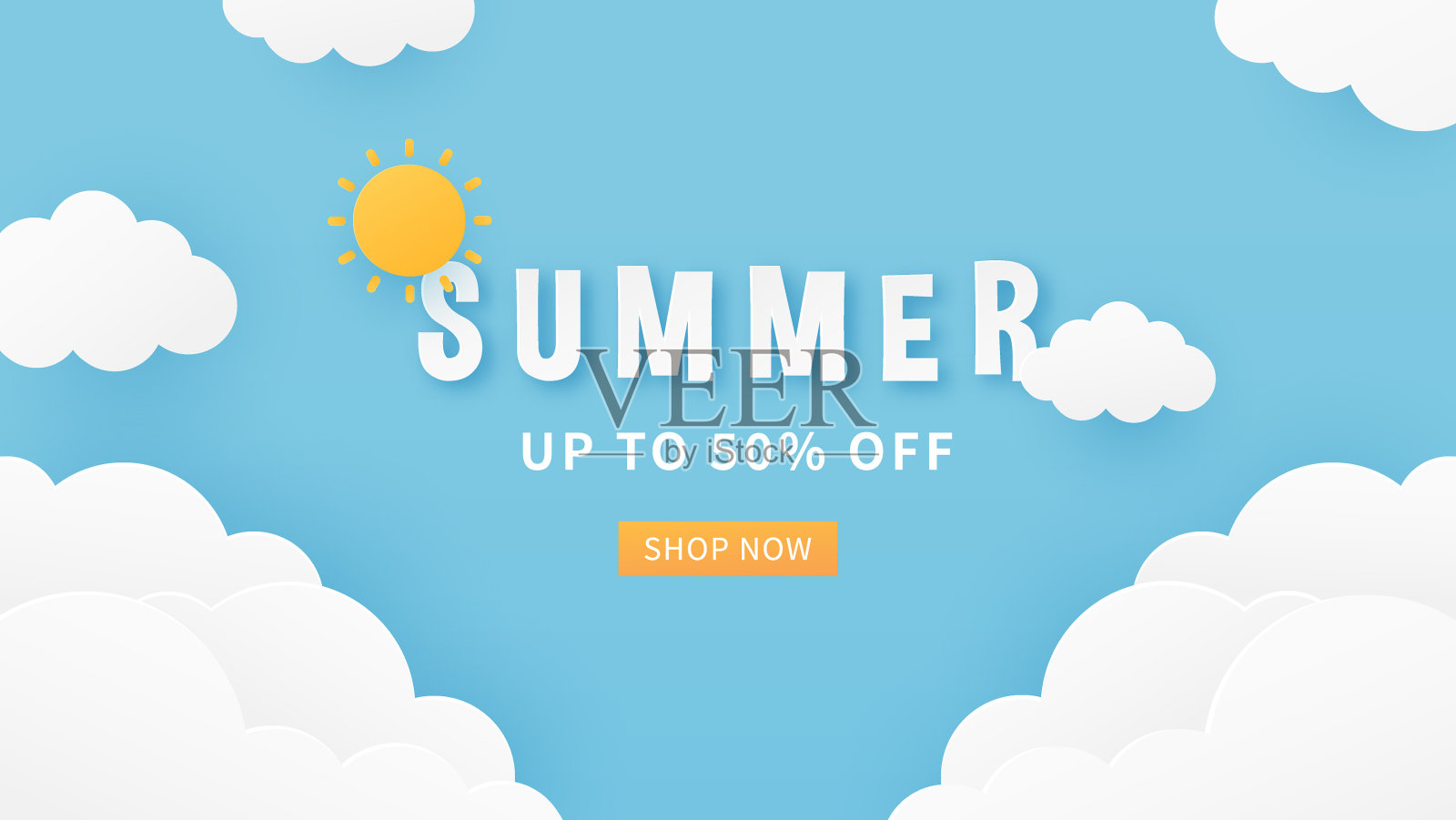 夏天旗帜设计。插画图片素材