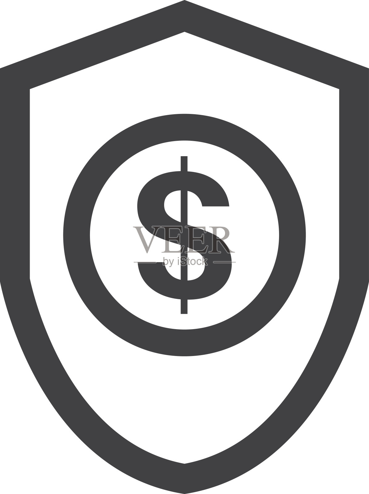 盾和钱的插画在最小的风格插画图片素材