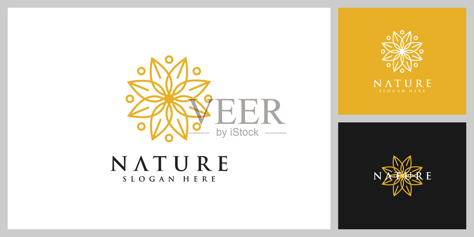 花卉自然标志设计模板矢量插画图片素材