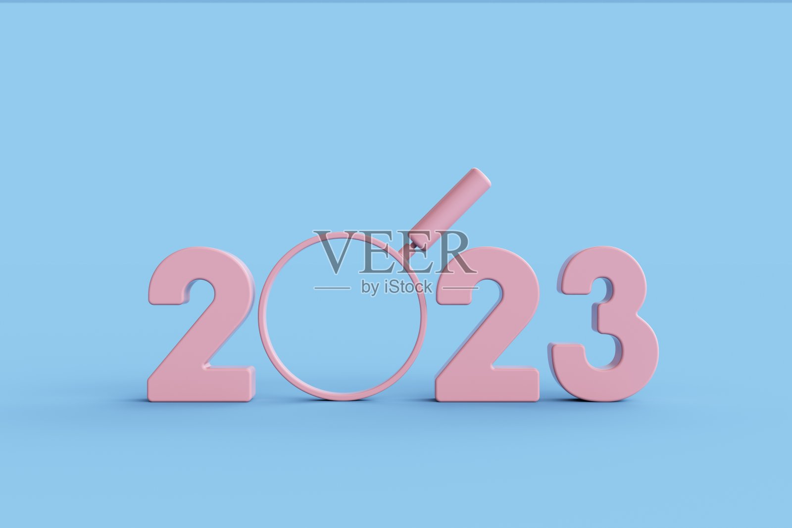 2023新年搜索概念与放大镜照片摄影图片
