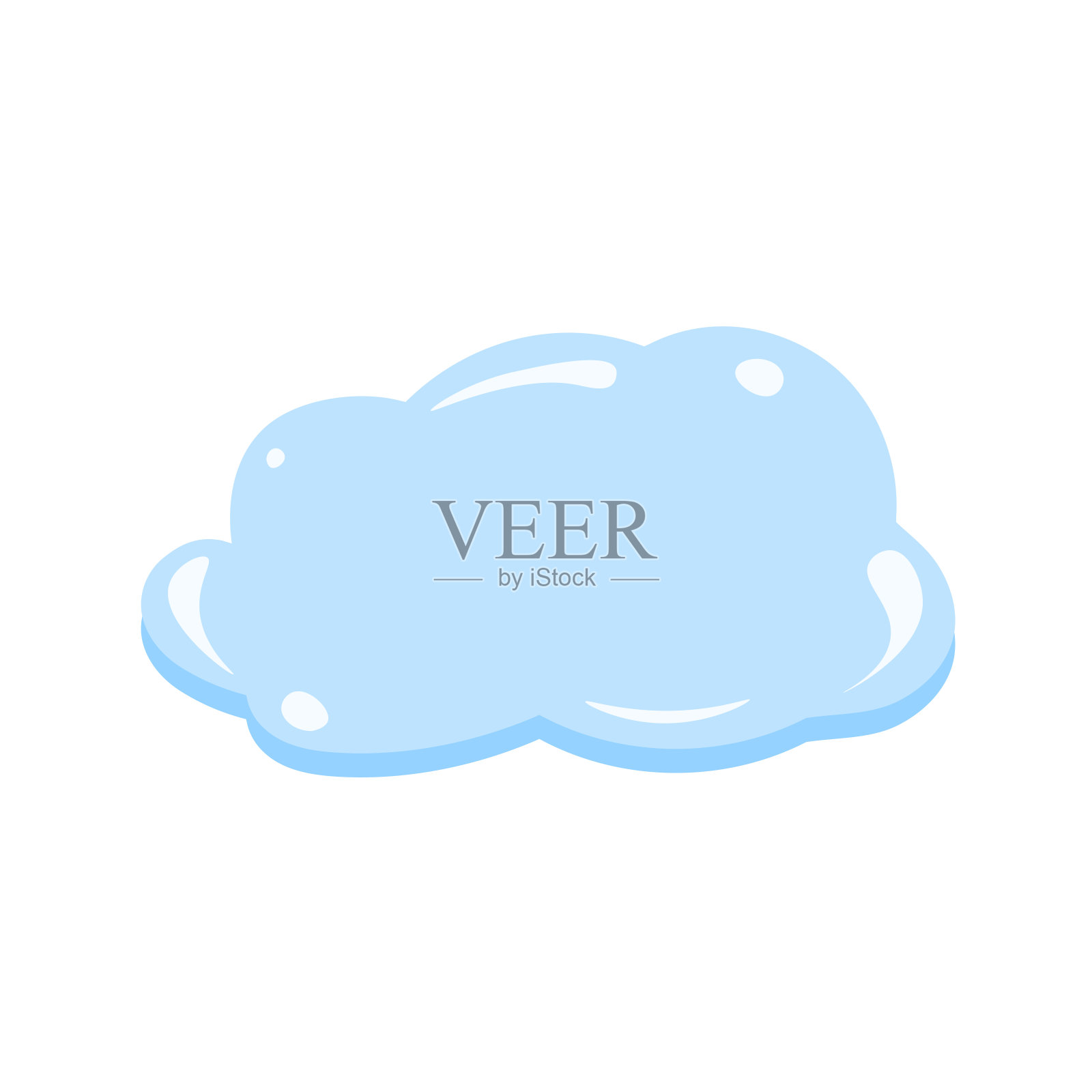 卡通云，明亮的天空，泡泡云，模板云插画图片素材