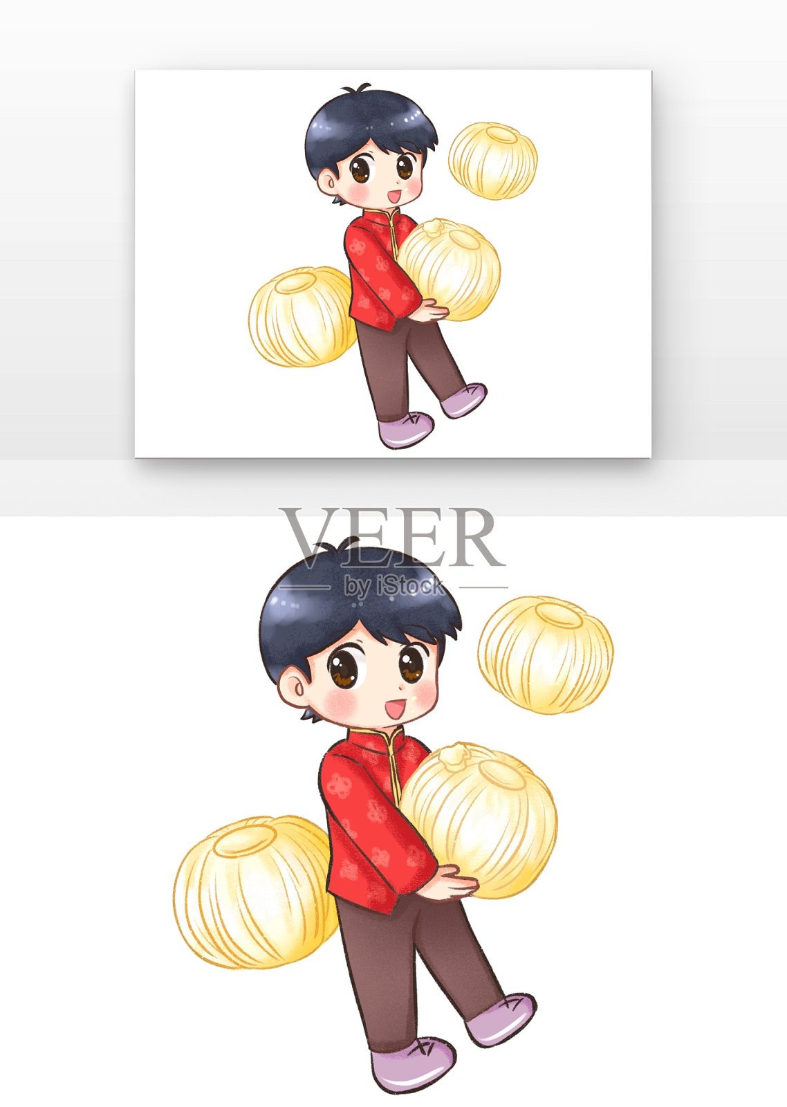 小年儿童吃糖瓜设计元素图片