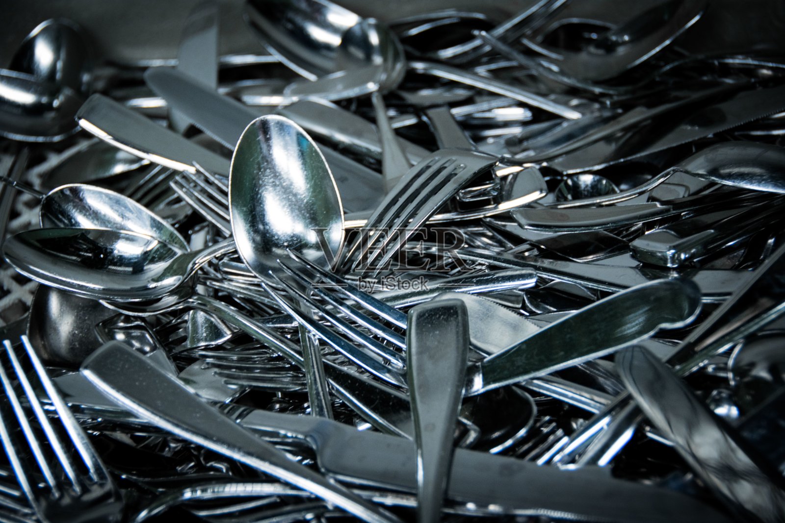 刀，叉和勺子的特写镜头照片摄影图片