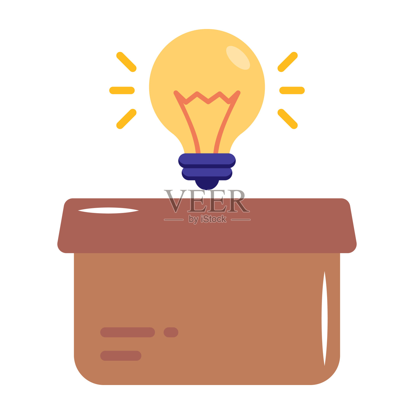 时尚扁平的创意思维图标插画图片素材