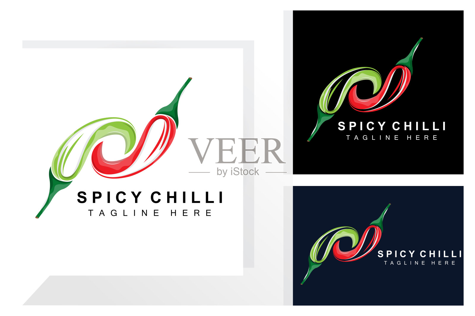 辣辣椒标志设计，红色蔬菜插画，厨房食材，辣辣椒矢量品牌产品插画图片素材