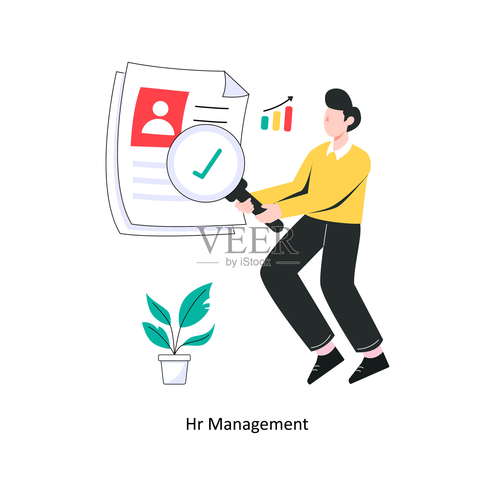 人力资源管理平面风格设计矢量插画。股票插图插画图片素材