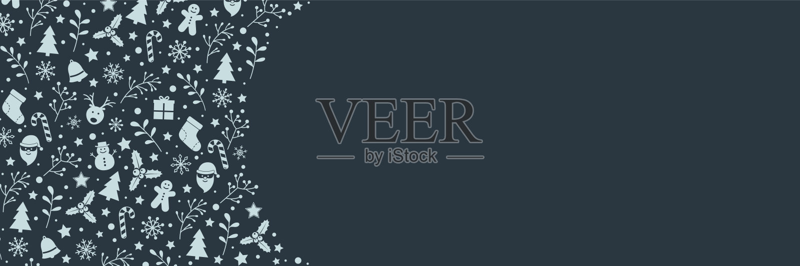 带有装饰和复制空间的圣诞横幅。圣诞装饰。向量插画图片素材