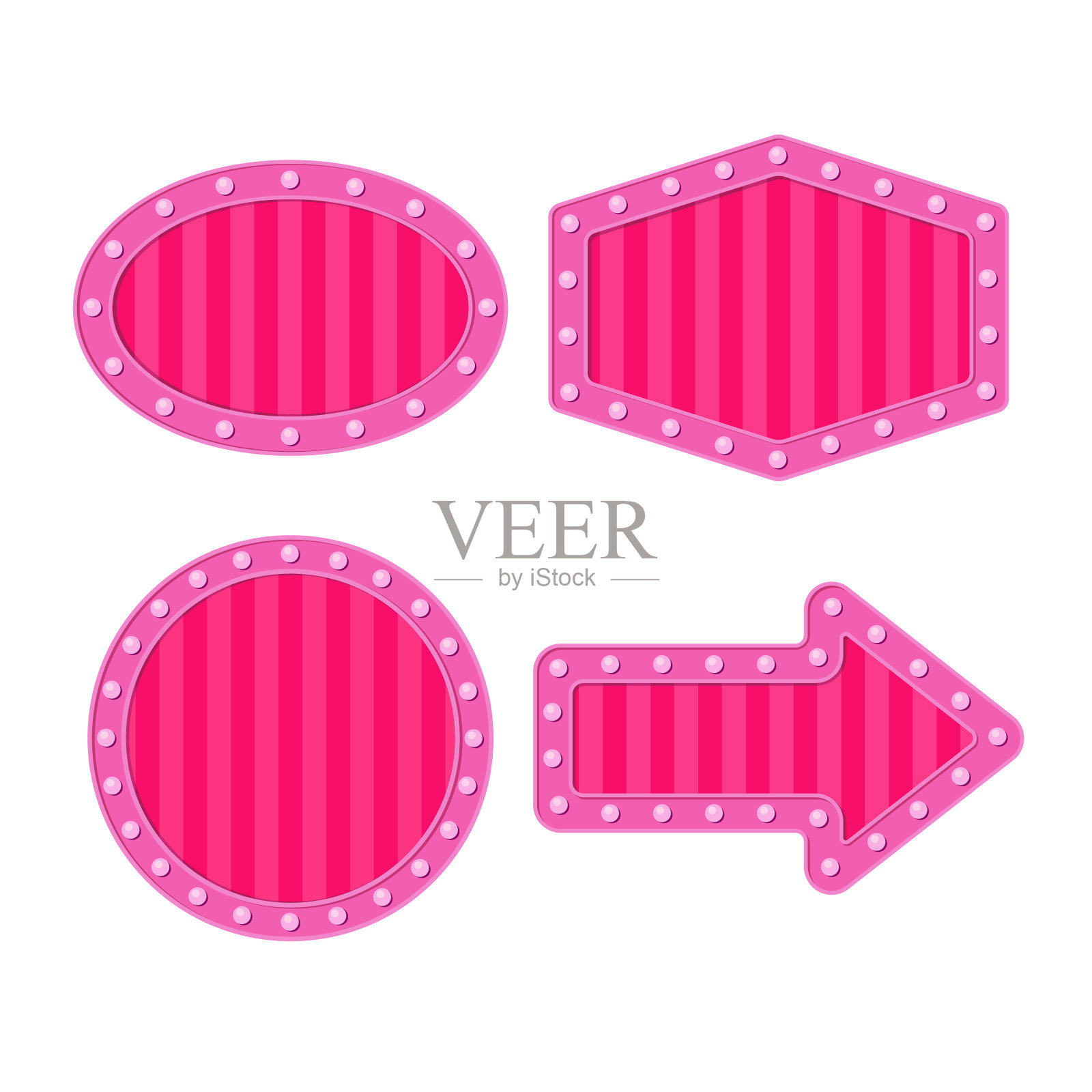 矢量马戏团的粉色横幅平面风格插画图片素材