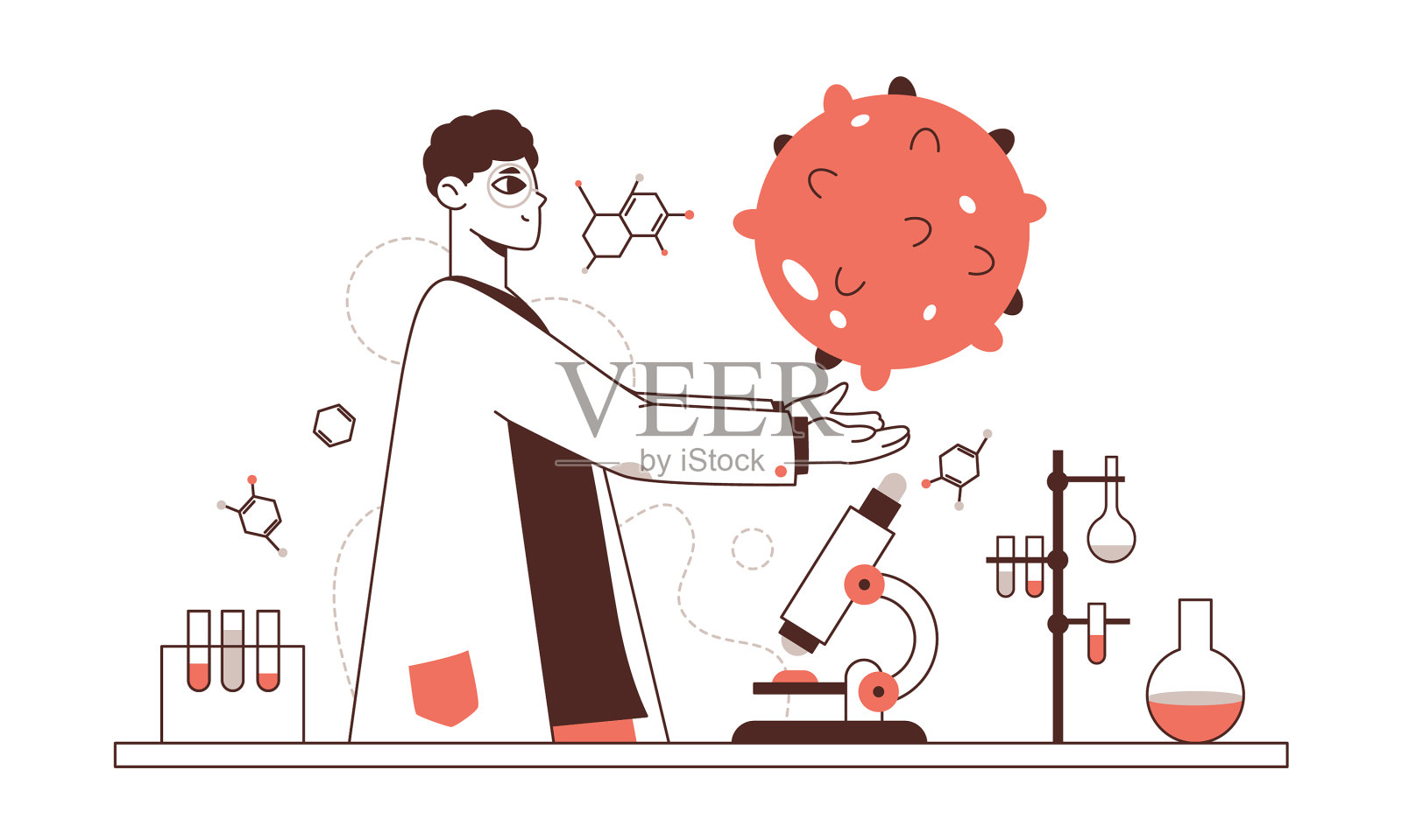 科学家性格化学家医学发展设计元素图片