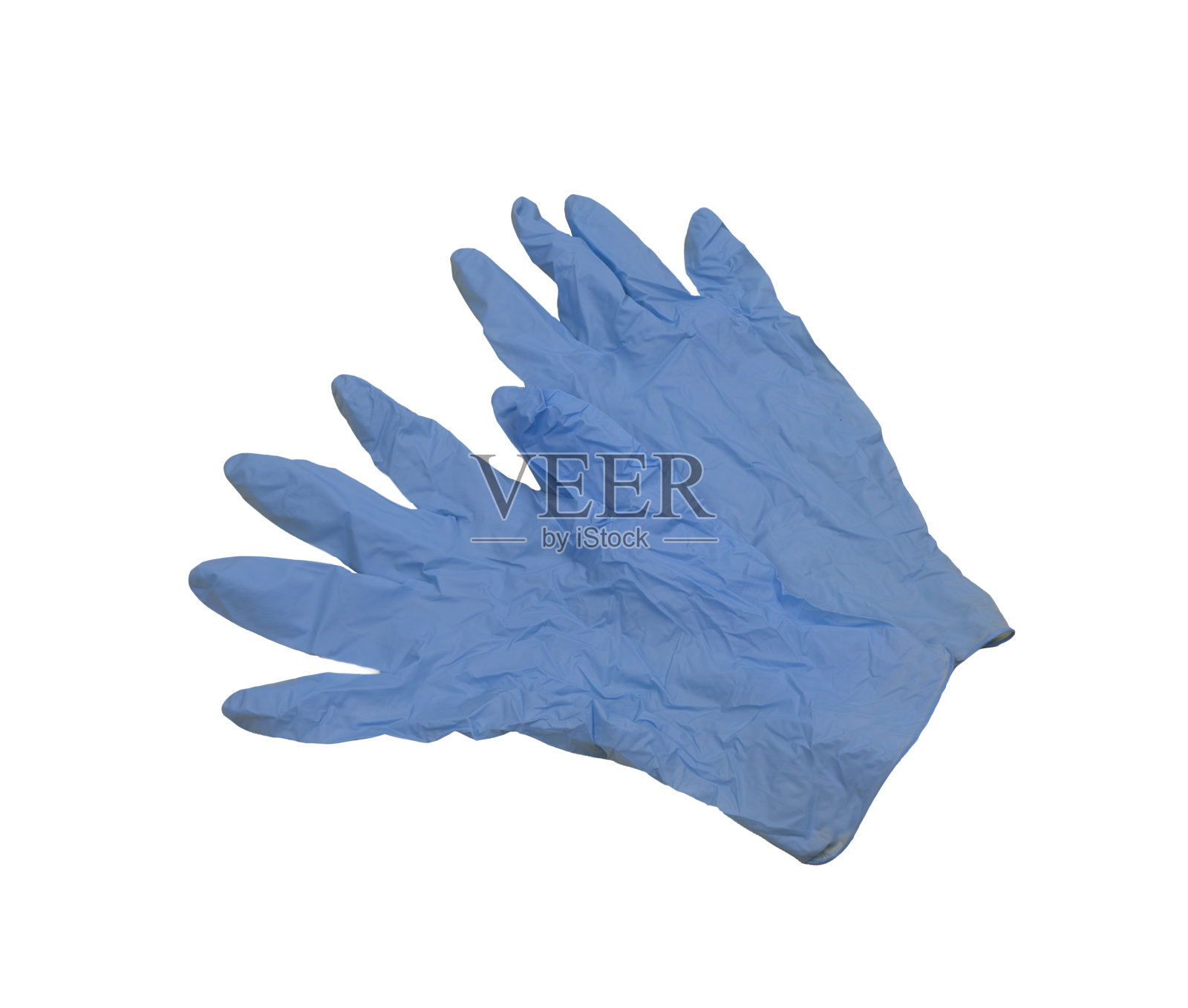 一双蓝色乳胶手套照片摄影图片