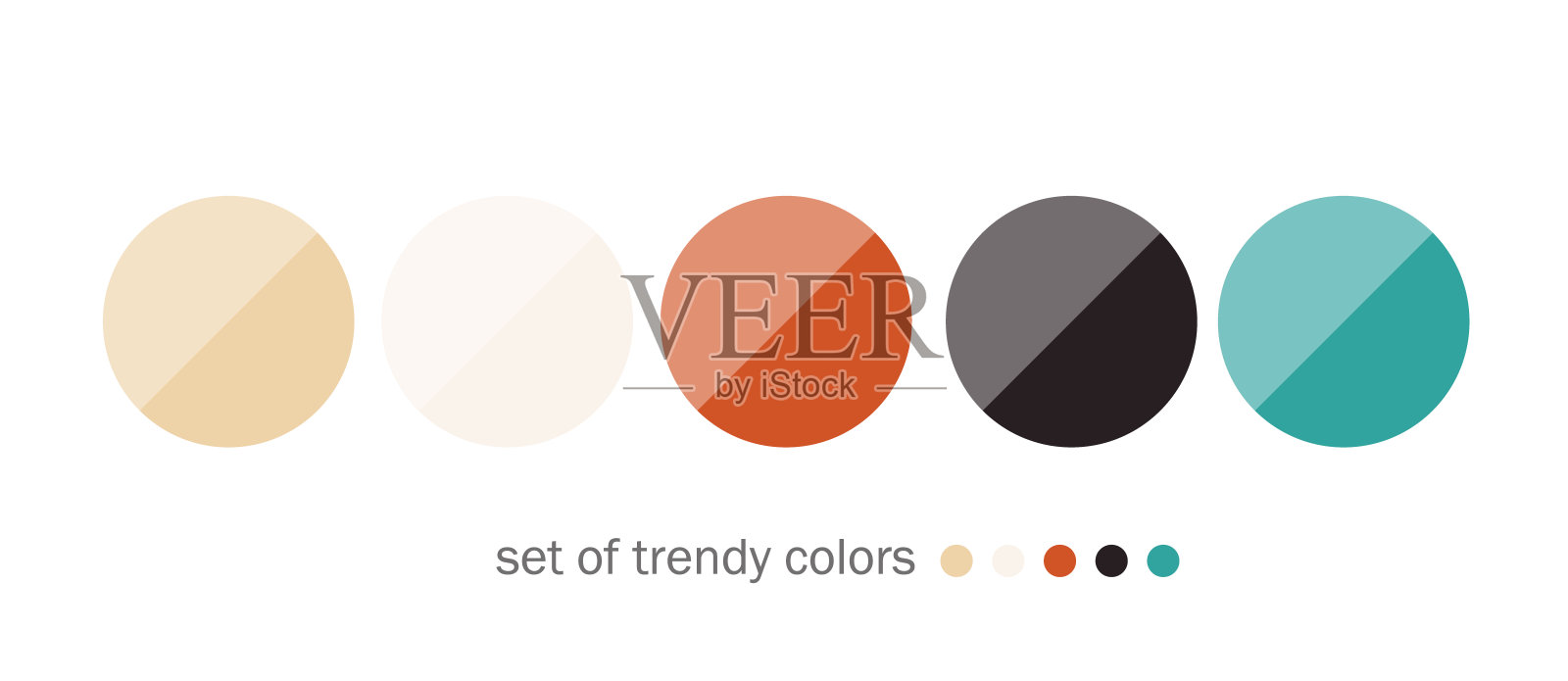 时髦的调色板材料，配色方案，色表，色板，和基本颜色。插画图片素材