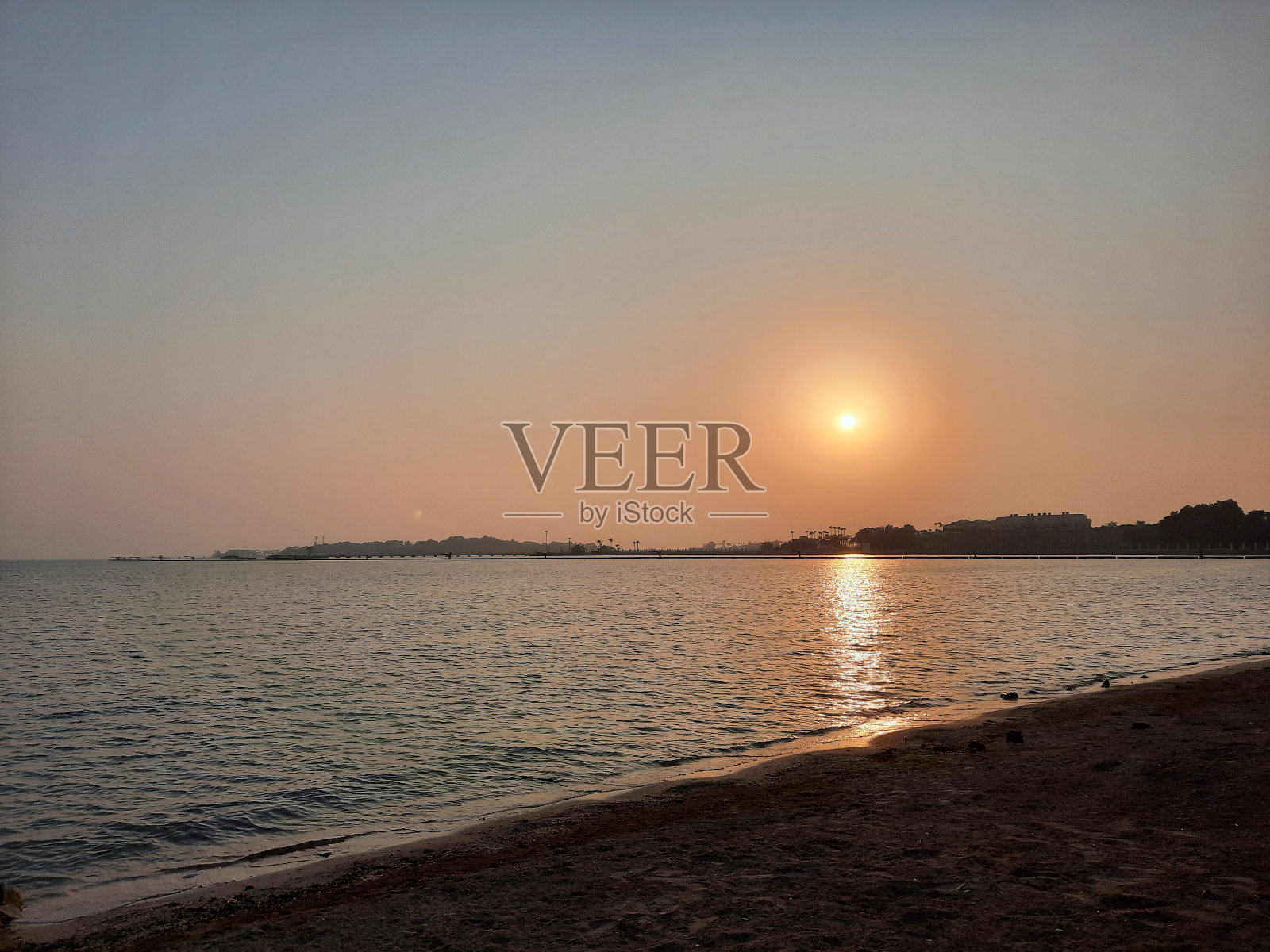 吉达海滩美丽的傍晚和日落照片摄影图片