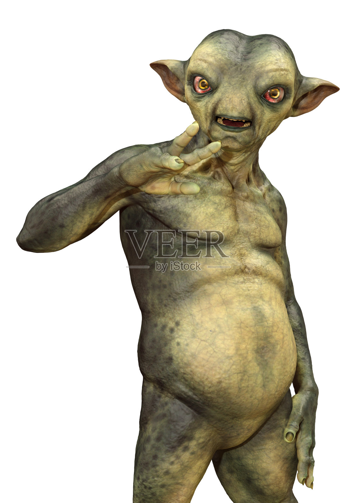 3D渲染童话龙在白色照片摄影图片