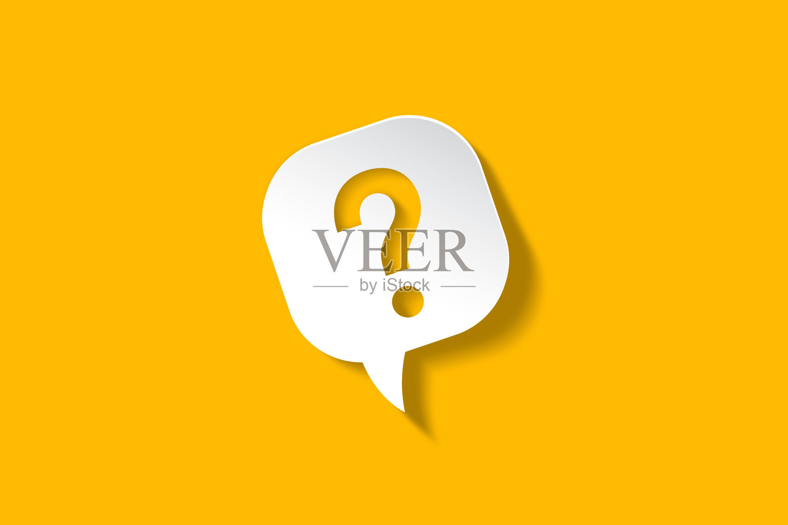 黄色背景上带有语音气泡的问号照片摄影图片
