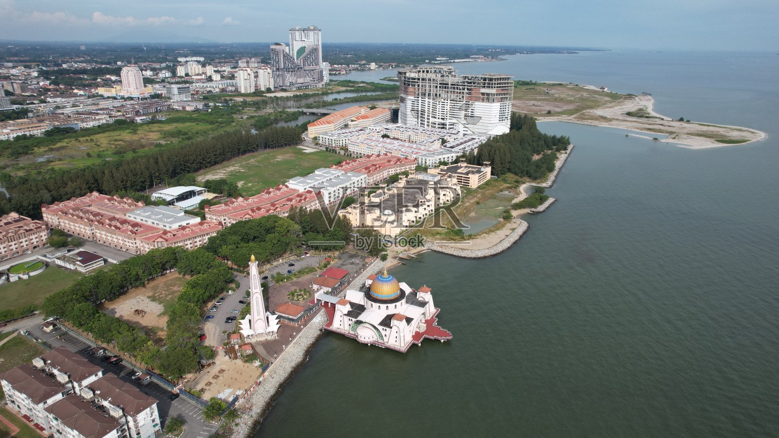 马六甲海峡清真寺照片摄影图片