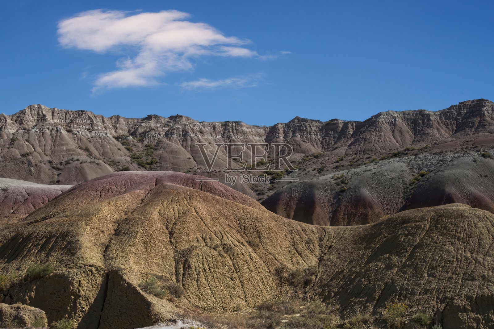 蓝天下的沙漠风光照片摄影图片