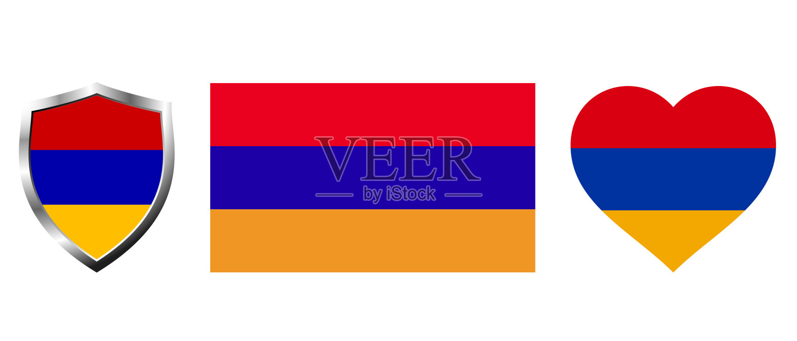 亚美尼亚国旗在孤立的背景矢量插图插画图片素材