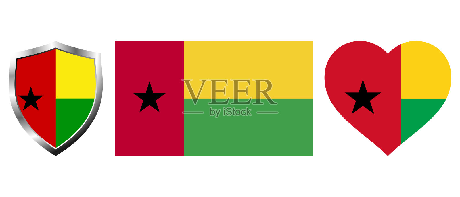 孤立背景矢量插图上的几内亚比绍国旗插画图片素材