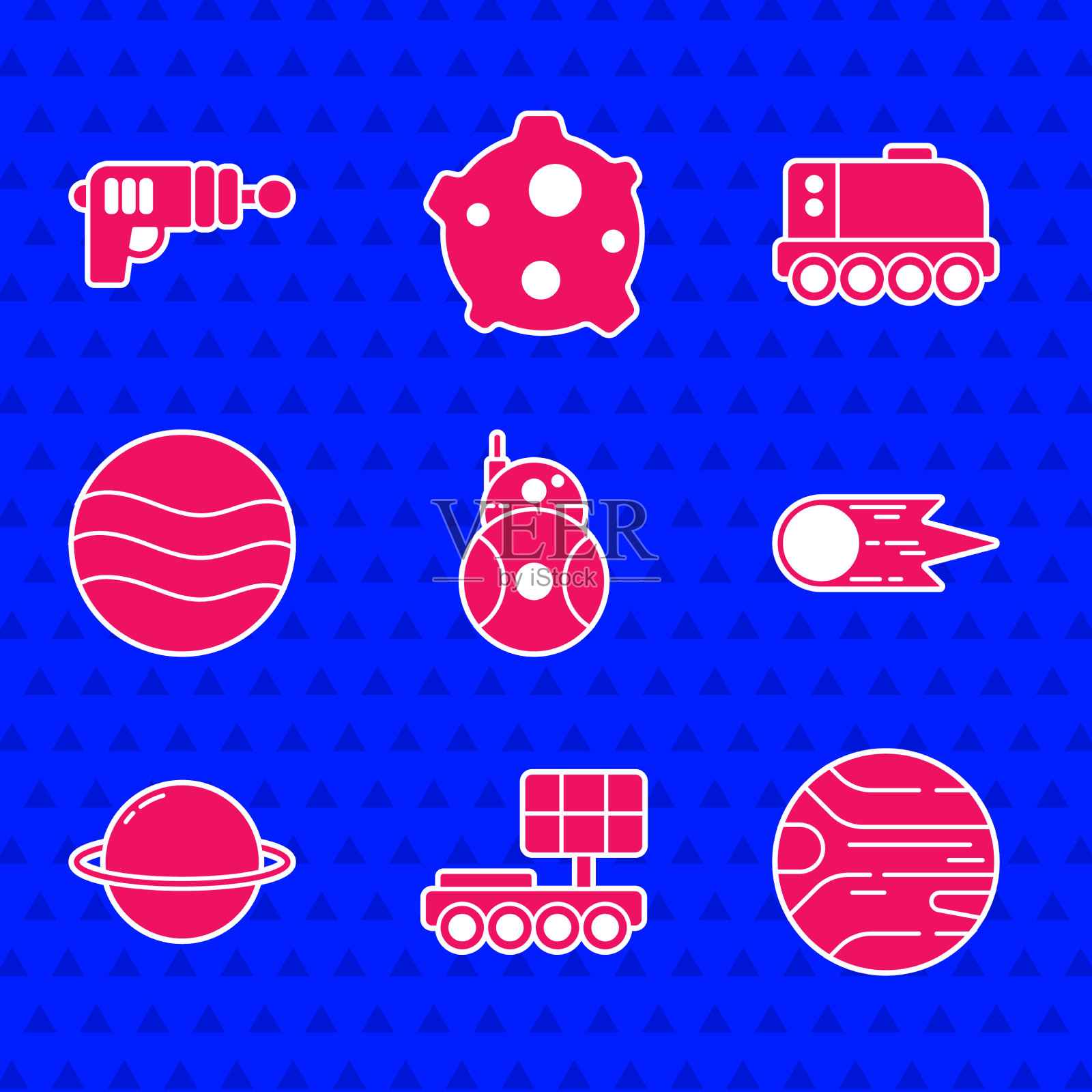 机器人火星漫游者彗星坠落图标素材