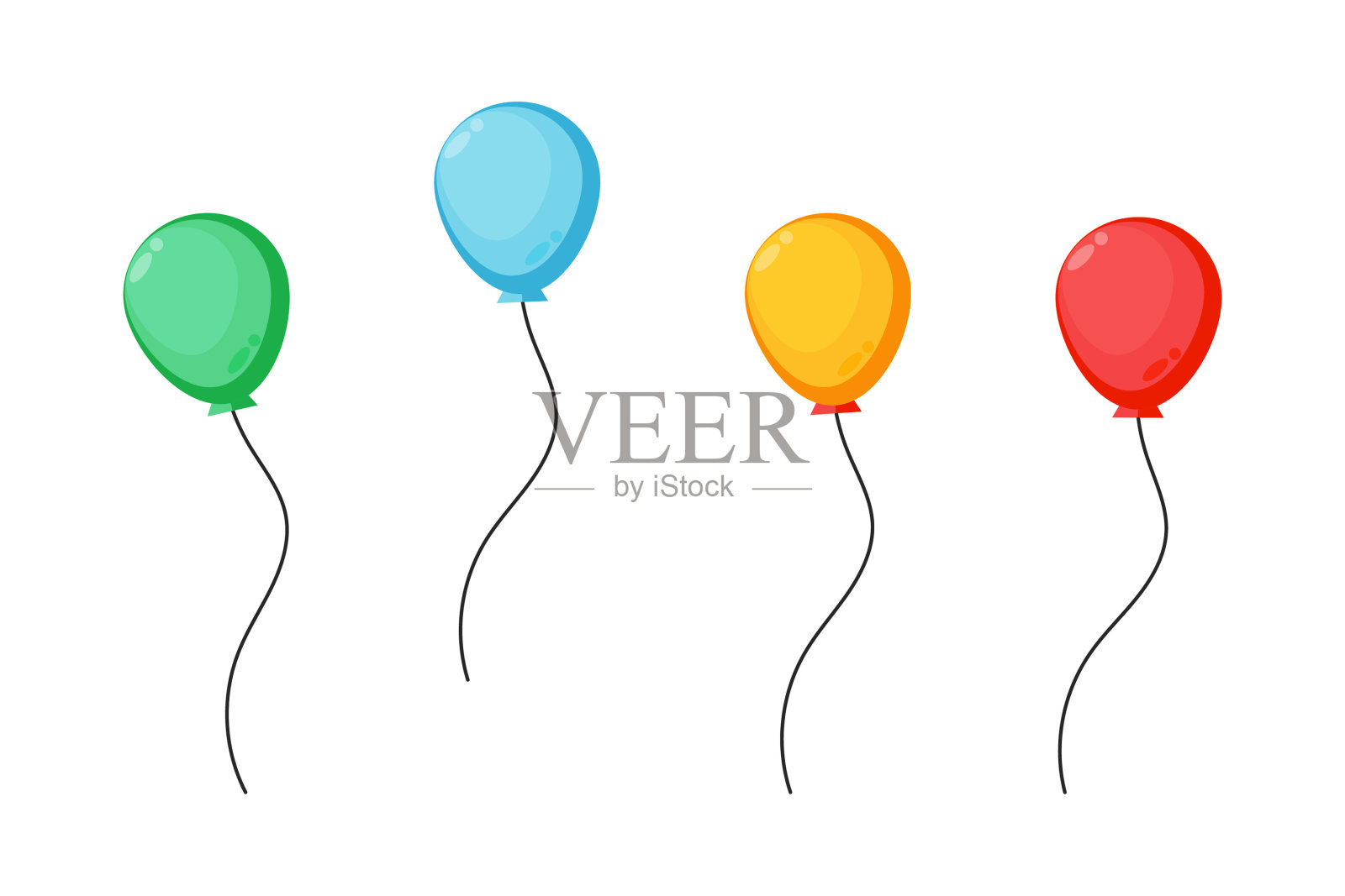 收集彩色气球设计元素图片