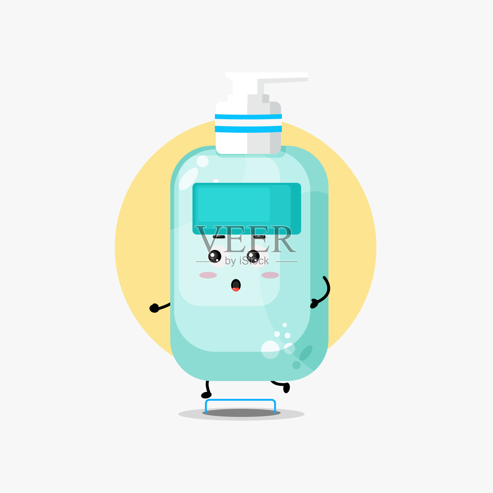 有趣的洗手液角色跑步比赛插画图片素材