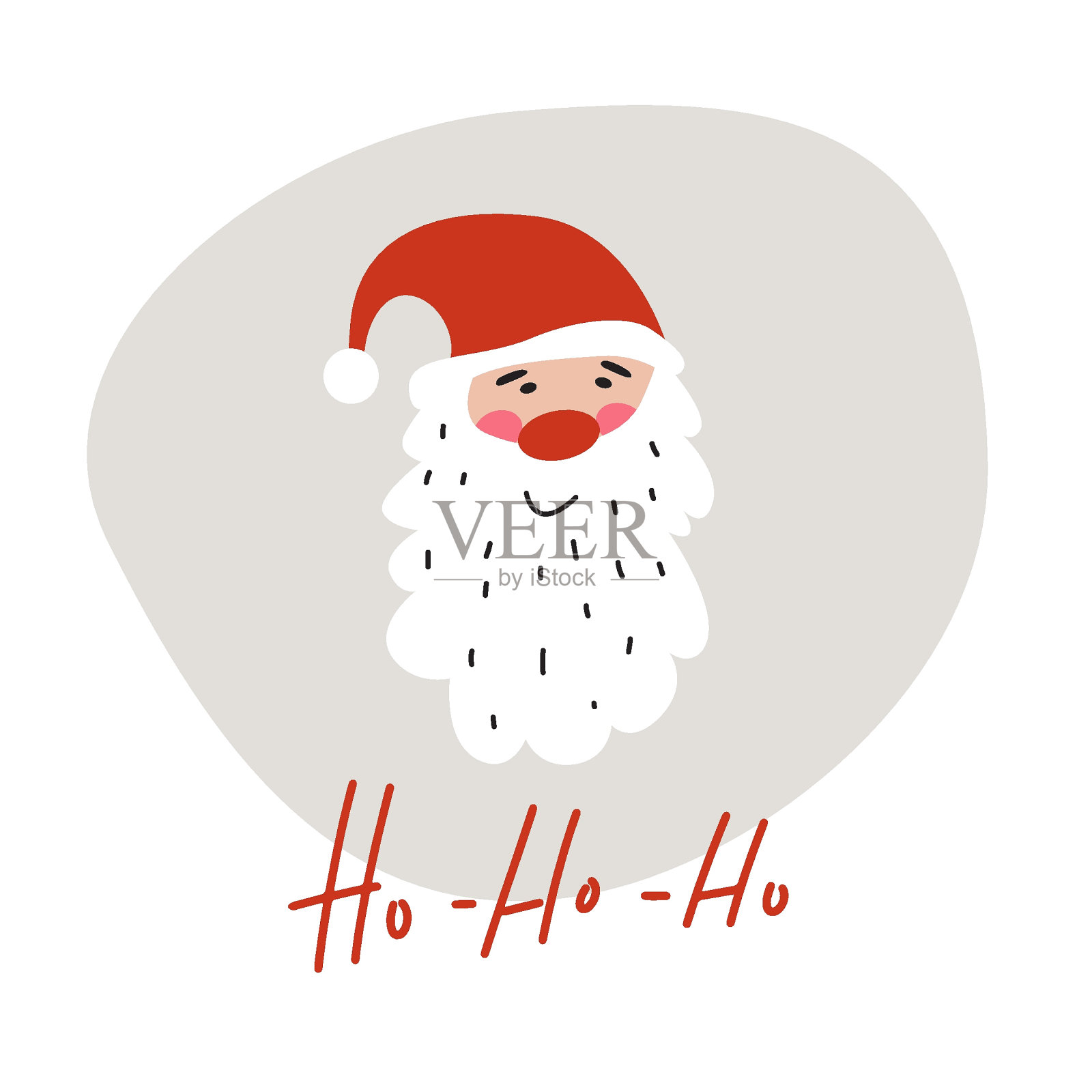 可爱的圣诞老人带着嚯嚯的标志。设计元素图片