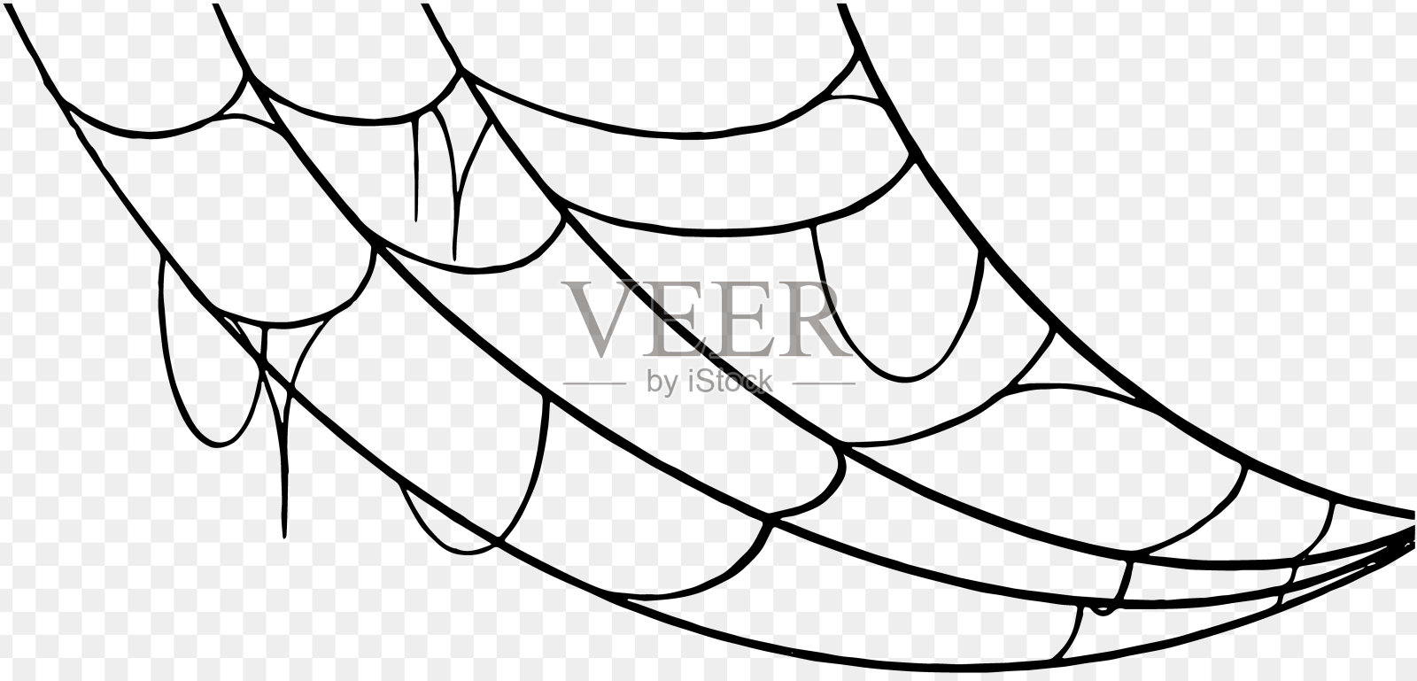 万圣节派对的背景与蜘蛛网孤立的png或透明的纹理，空白的文字，海报的元素模板，小册子，在线广告，矢量插图插画图片素材