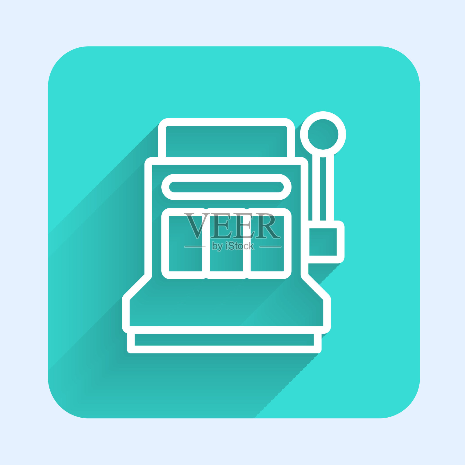 白线老虎机图标与长隔离图标素材