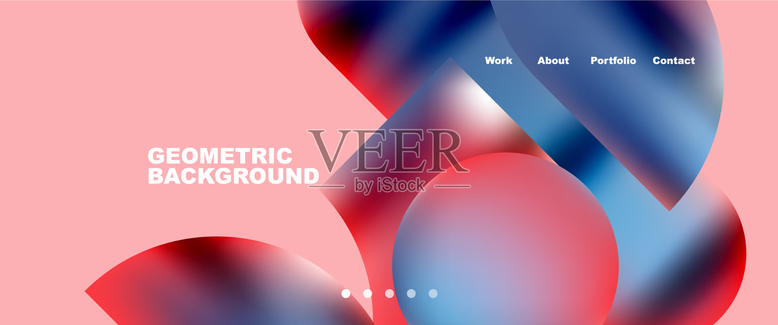 色彩斑斓的金属几何形状插画图片素材