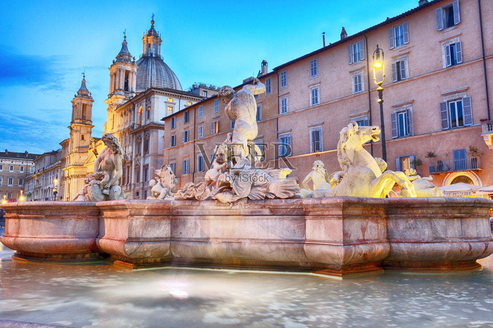 海王星喷泉，罗马照片摄影图片