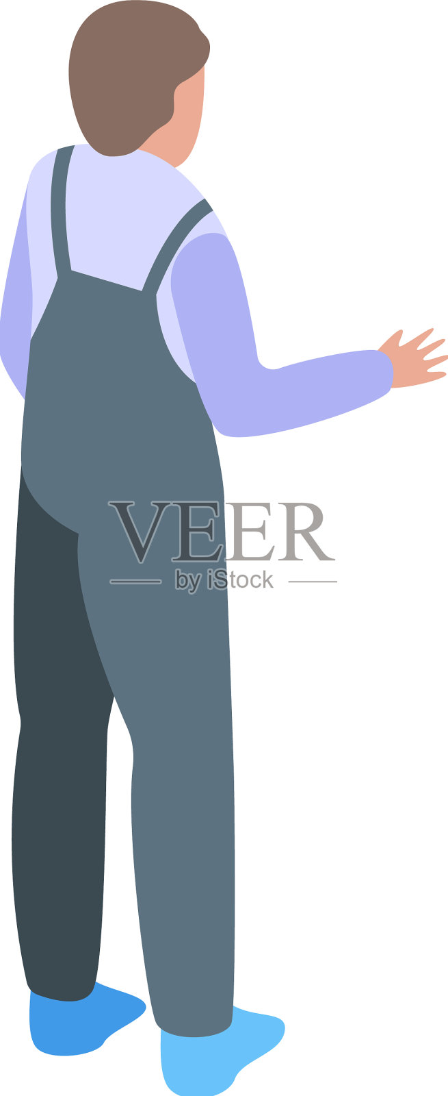 重塑工人图标等距家插画图片素材