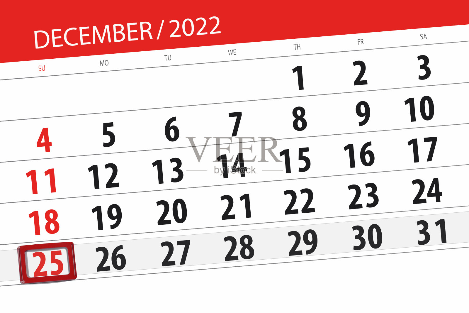 日历2022，截止日期，日，月，页，组织者，日期，12月，星期日，编号25设计模板素材