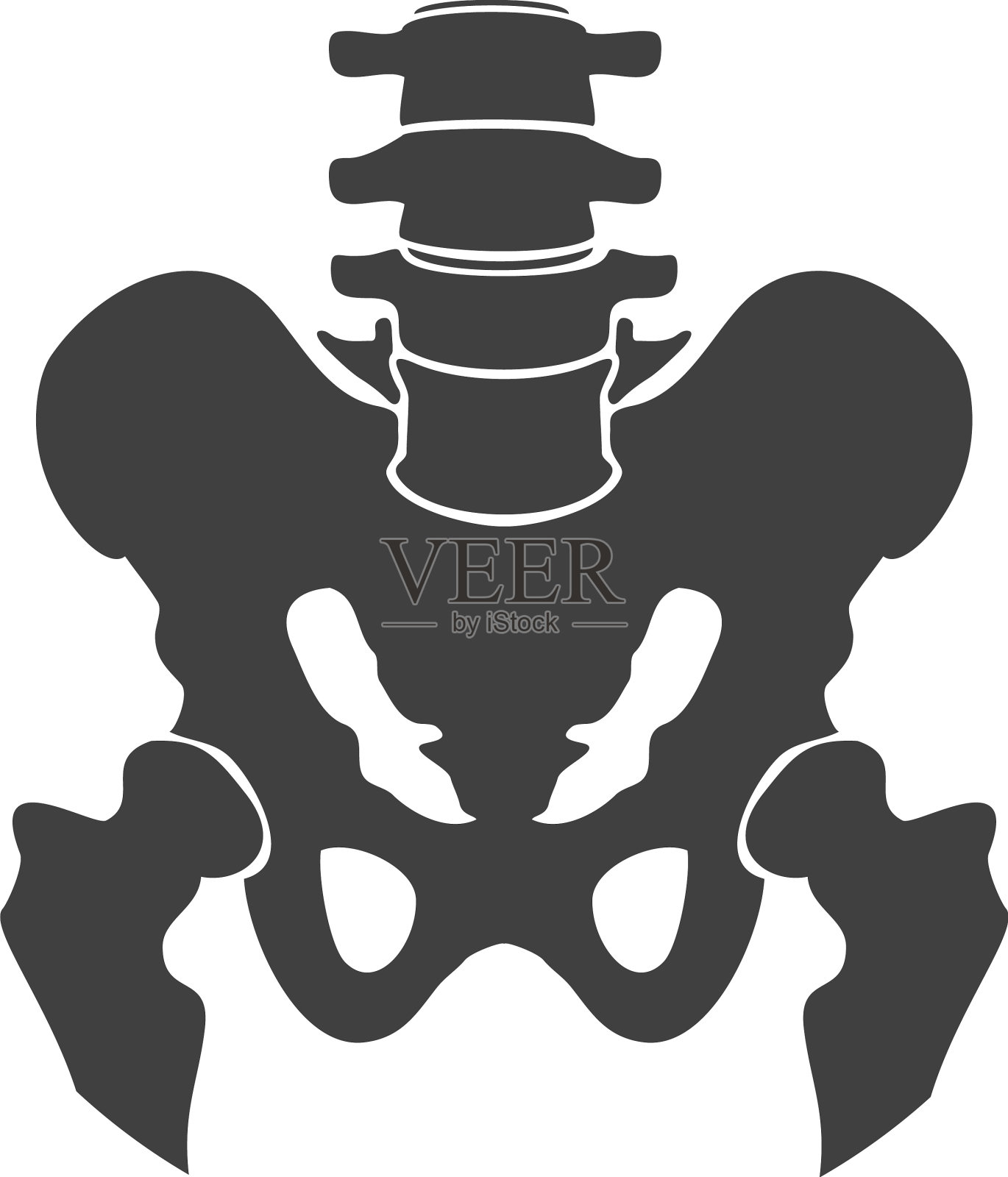 盆骨黑色象征人体结构设计元素图片