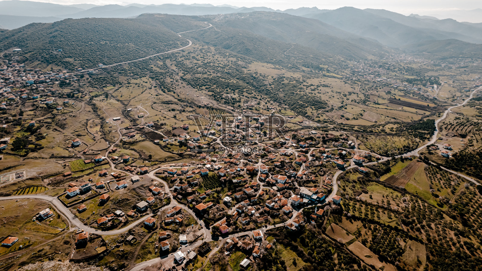 Kircilar村无人机照片，贝加马-伊兹密尔，土耳其照片摄影图片