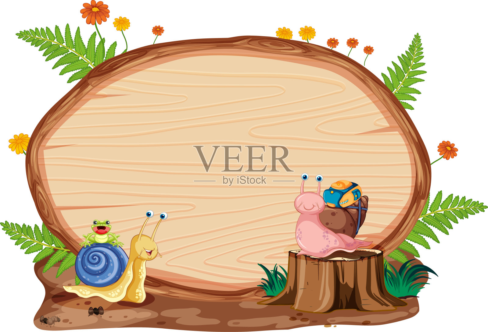 昆虫用木框板横幅插画图片素材