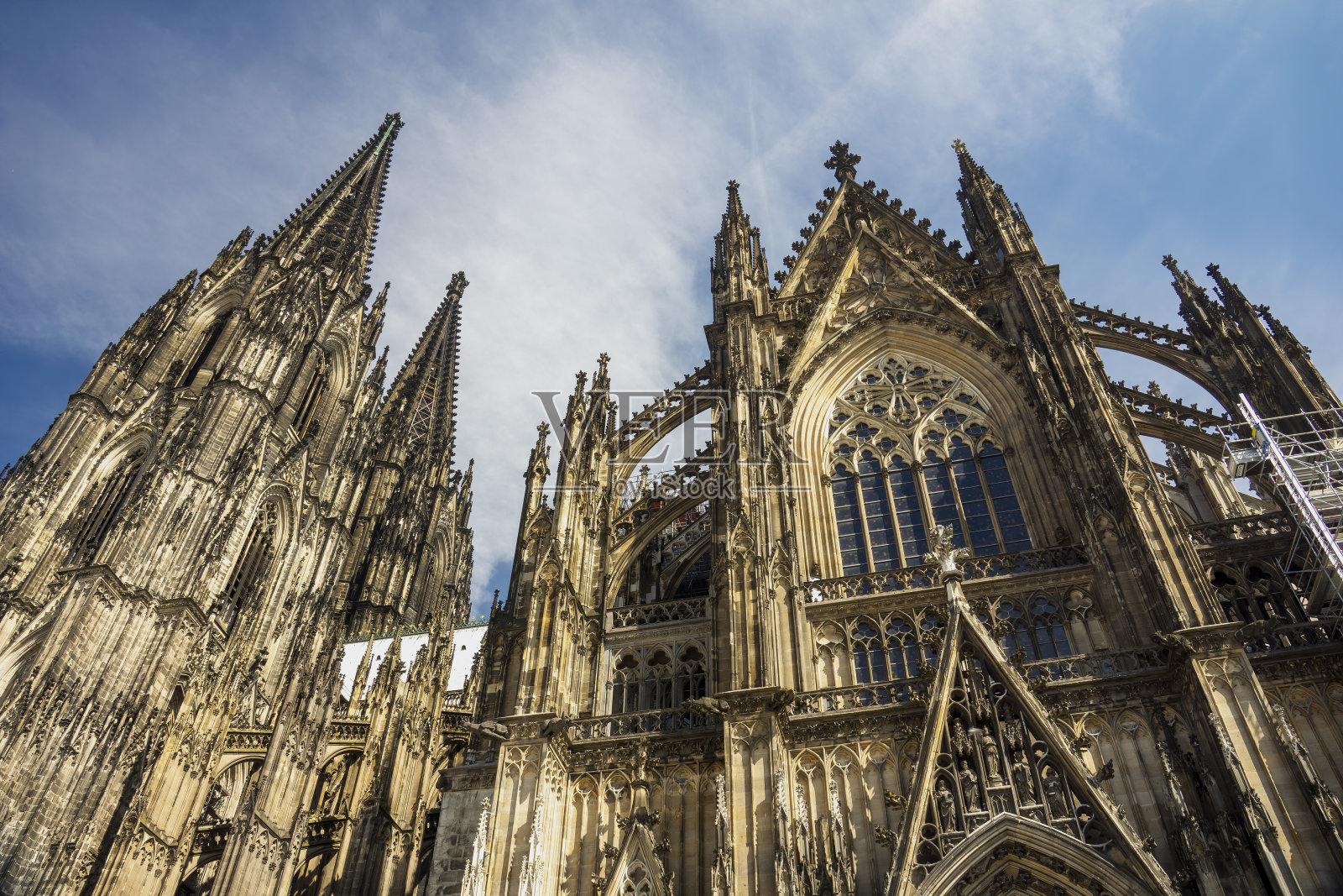 德国科隆大教堂的立面。照片摄影图片