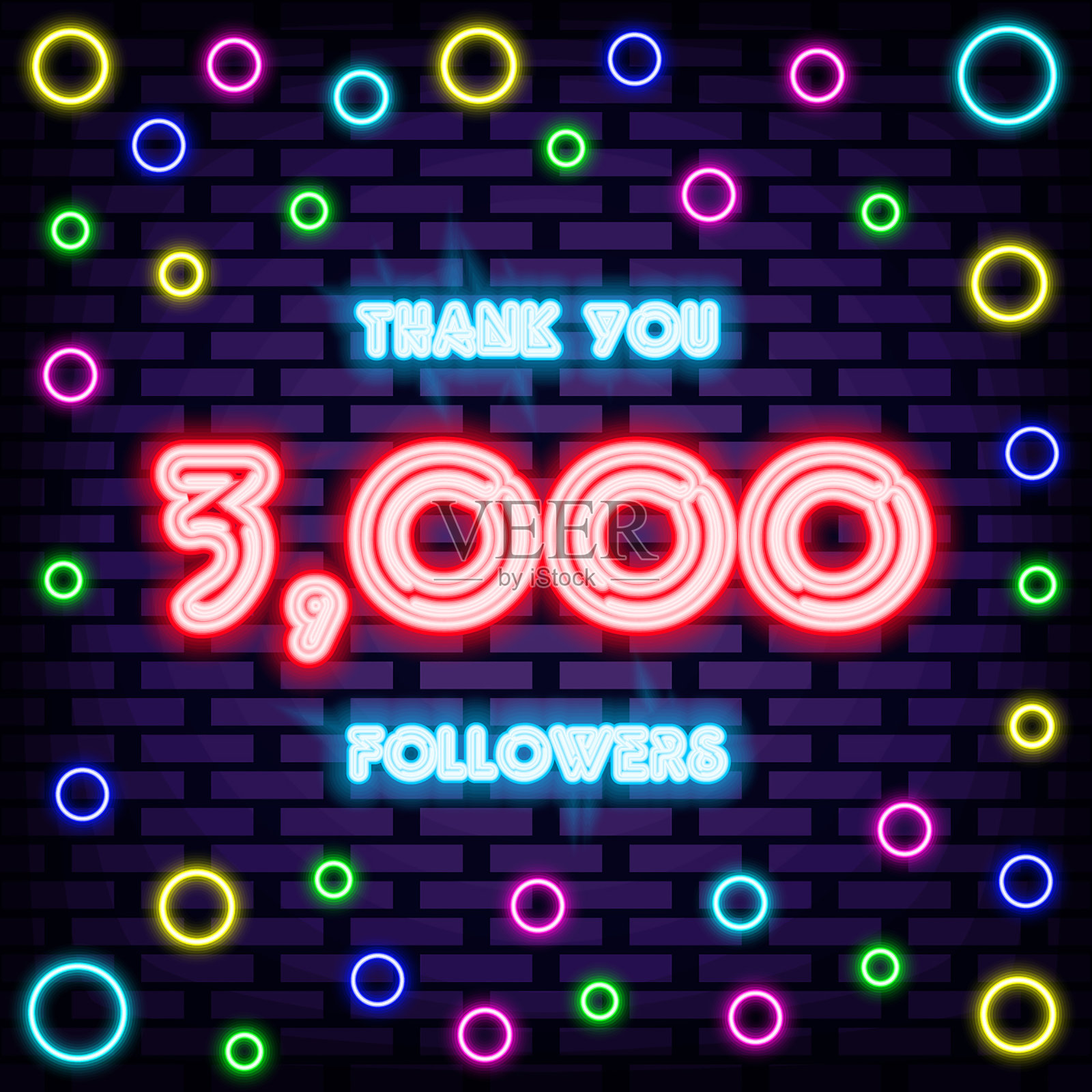 谢谢你霓虹灯标志矢量。明亮的招牌。霓虹灯文本。插画图片素材