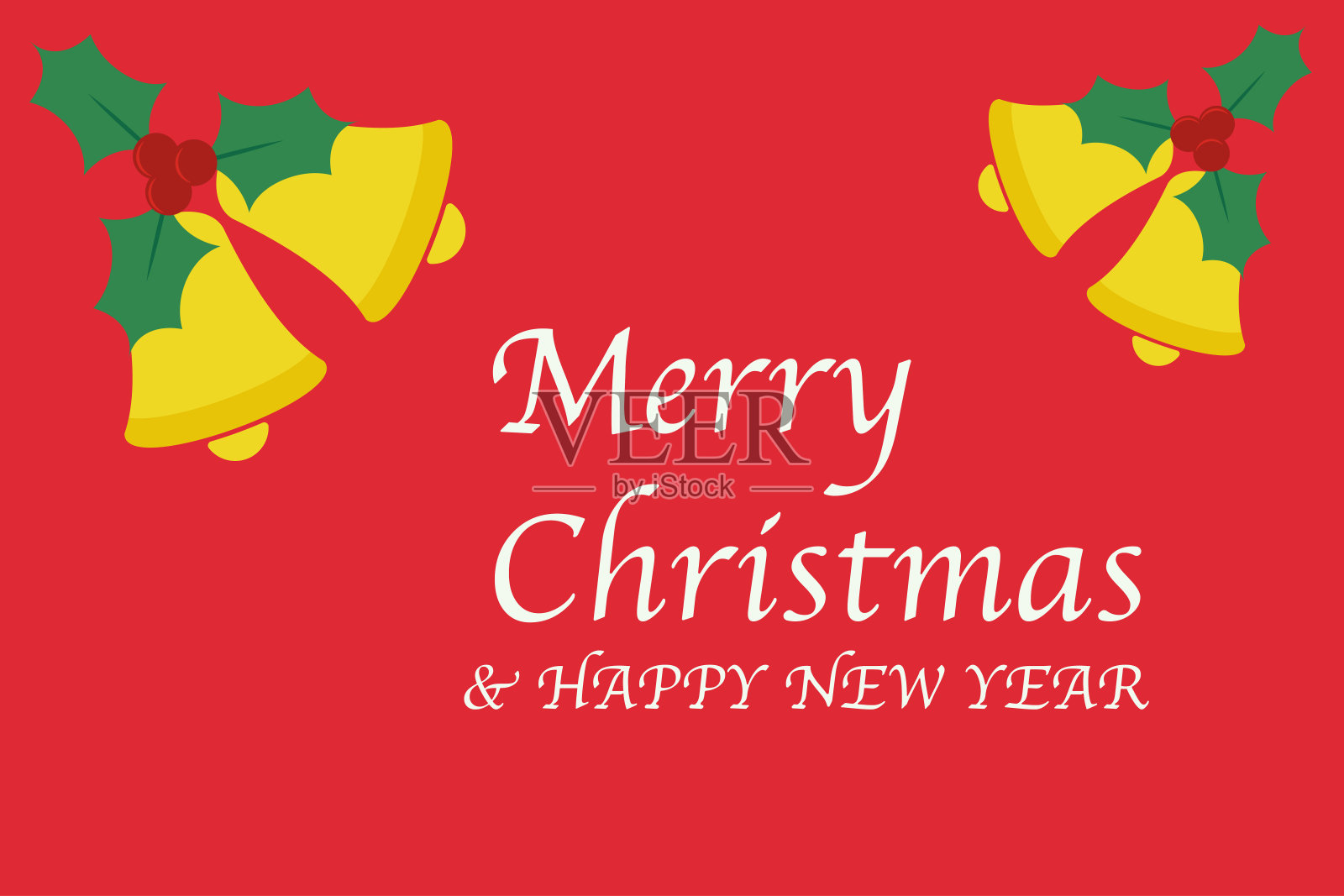 圣诞和新年假期的明信片或邀请。矢量图设计模板素材