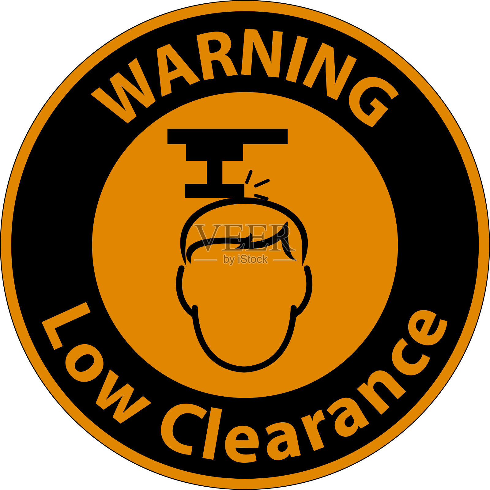 警告低净空小心你的头部标志设计元素图片