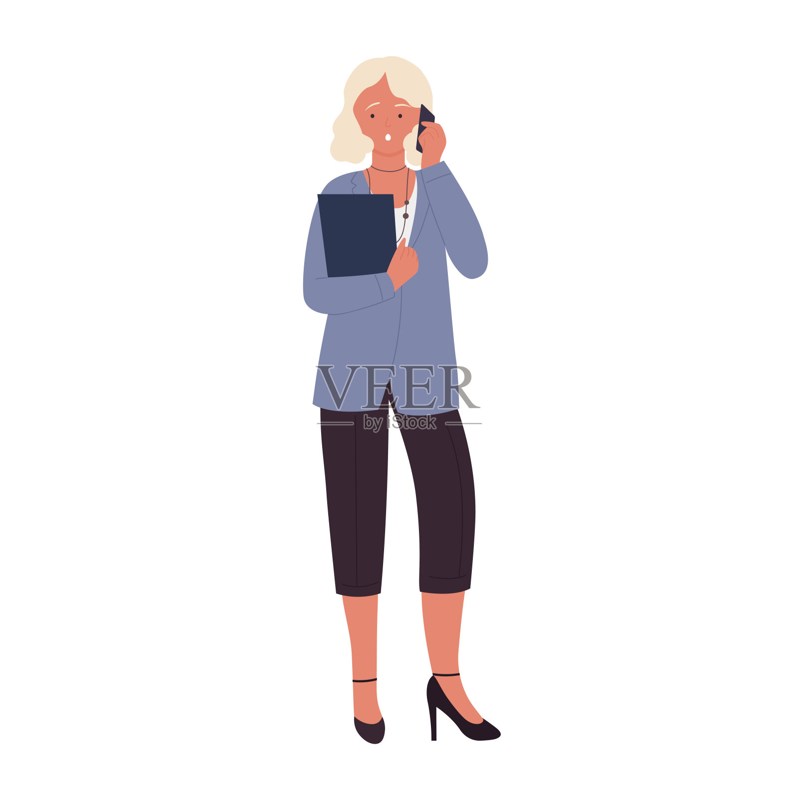 打电话的女教师插画图片素材