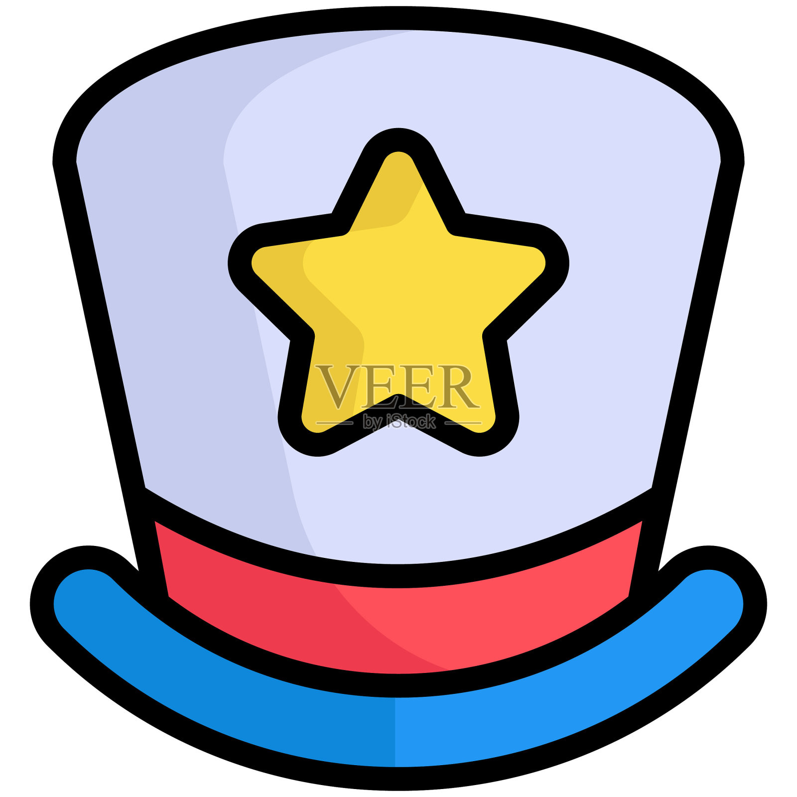 魔术师帽，时尚平线icon插画图片素材