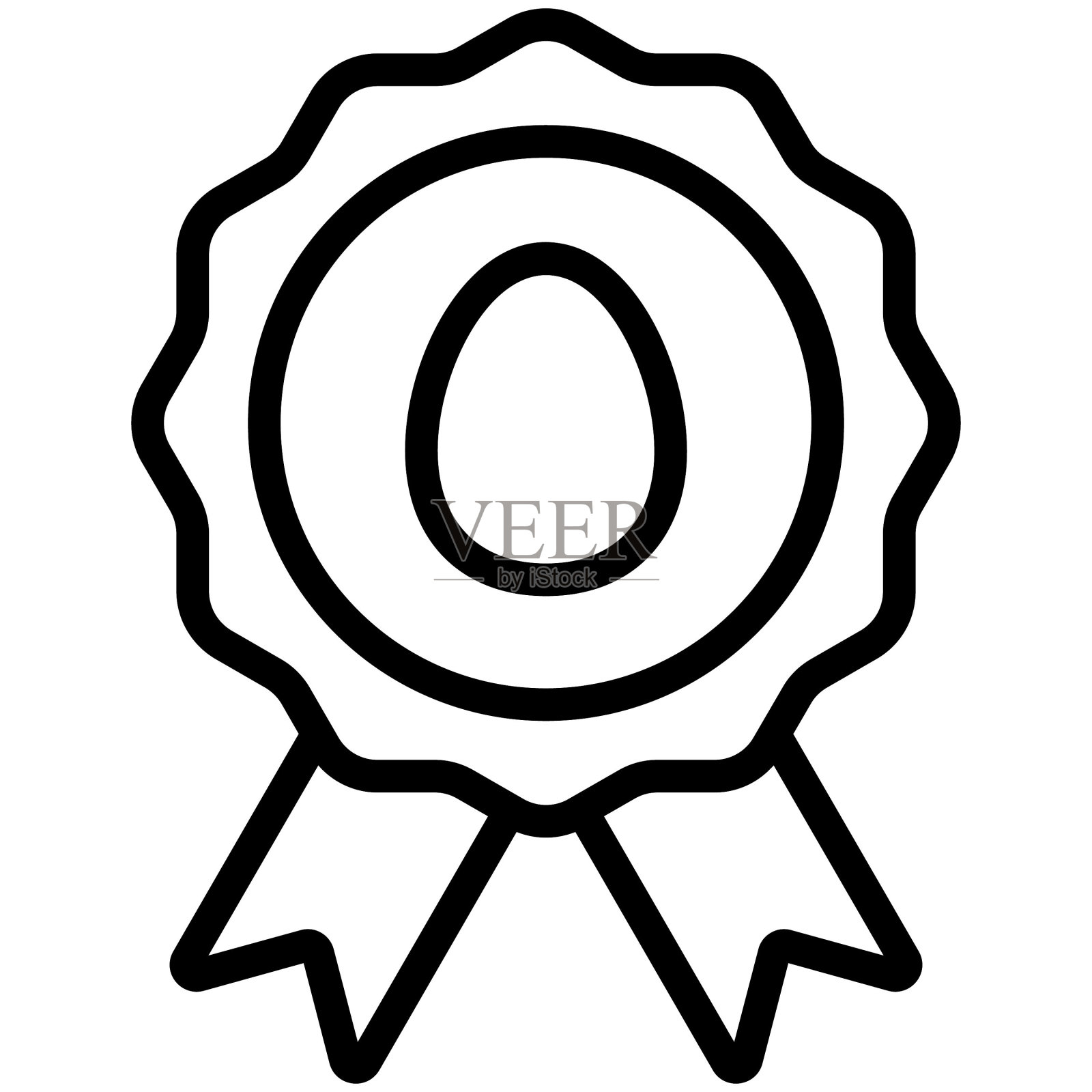 复活节徽章细线图标插画图片素材