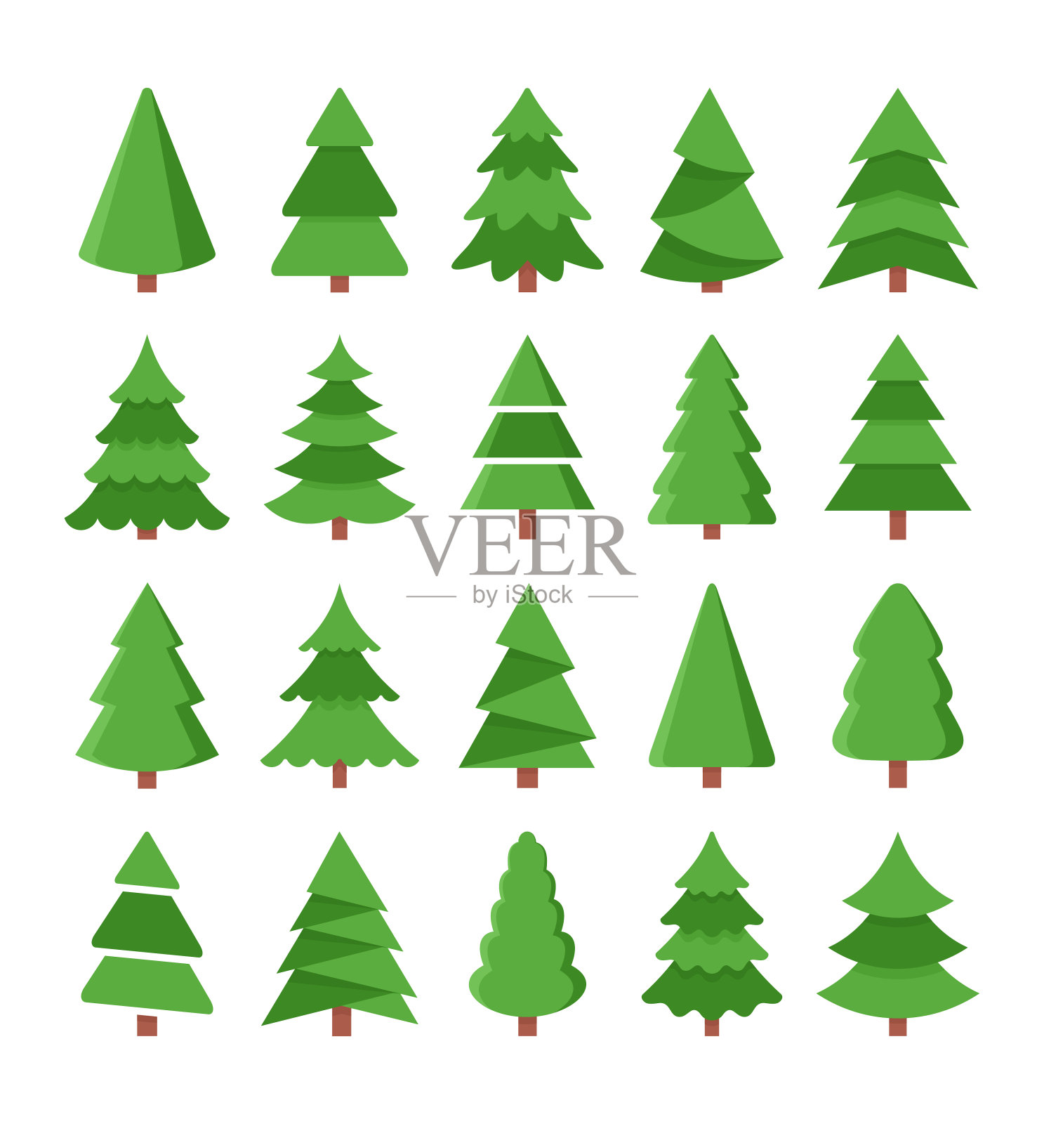 圣诞树，松树做贺卡插画图片素材