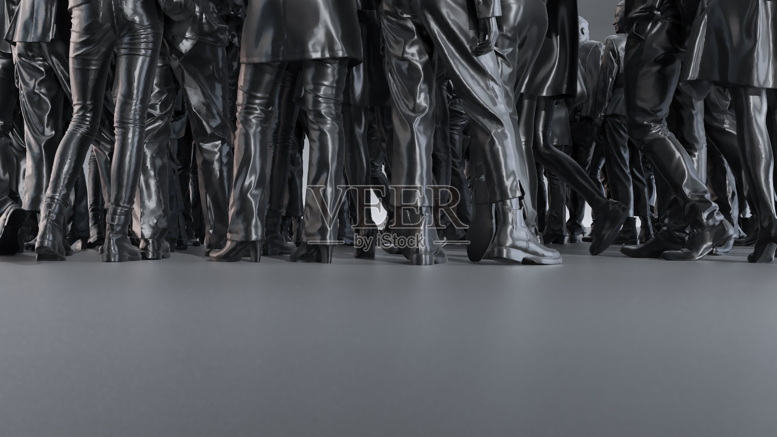 黑色的人群在行走，领导的观念，新的想法，照片摄影图片