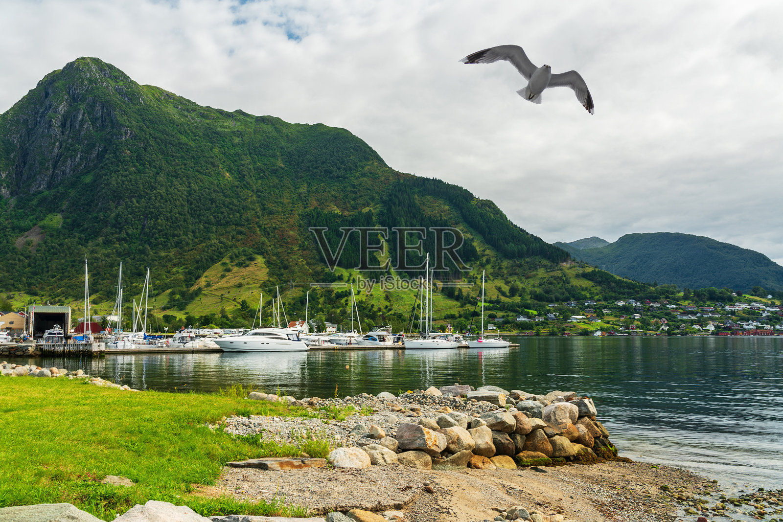 罗森达尔乡村海岸海景，挪威照片摄影图片