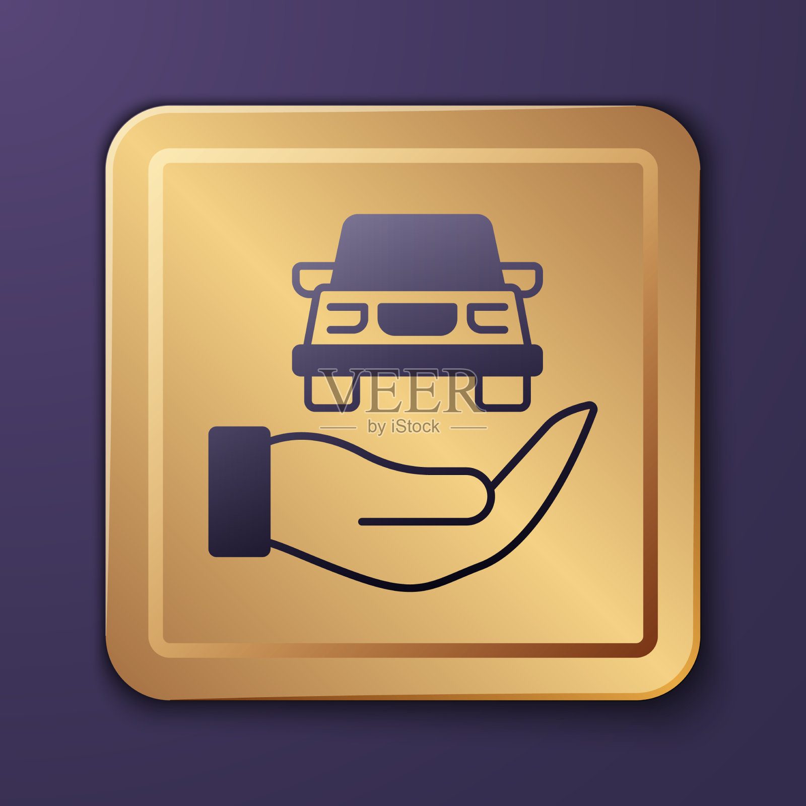 紫色汽车服务检查汽车图标隔离插画图片素材